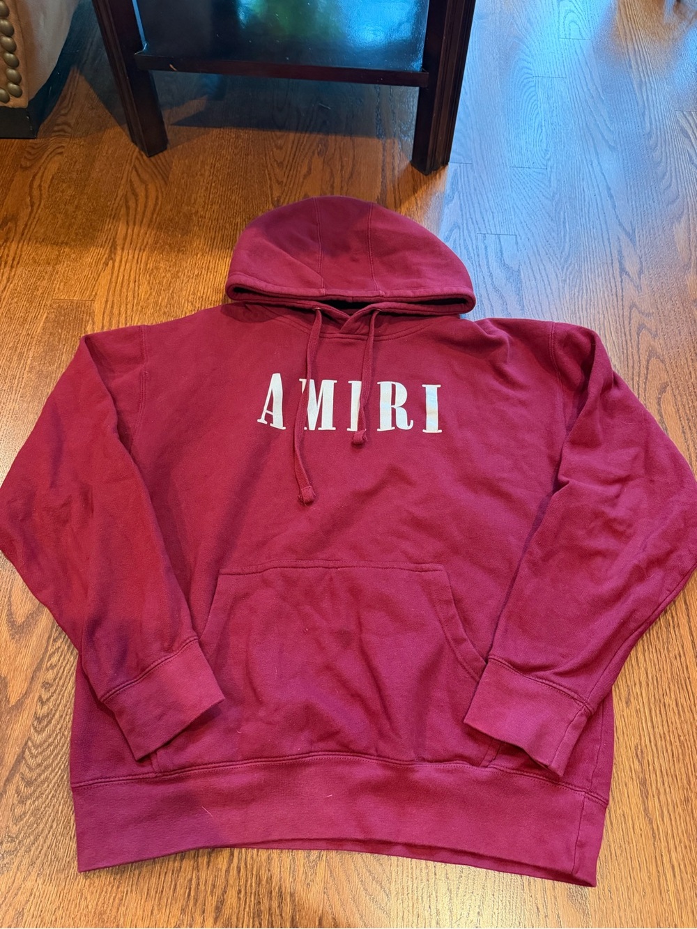 AMIRI Men's Burgundy Logo Hoodie Size M